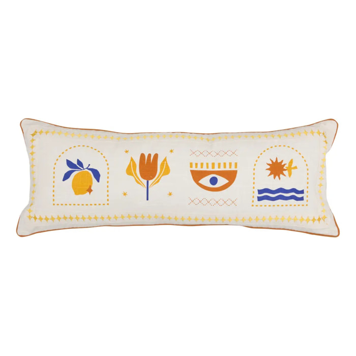 Coussin Libertad 30x80cm blanc
