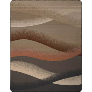 Plaid coton mélangé 415 g/m² motif jacquard gris orange Sea waves brique