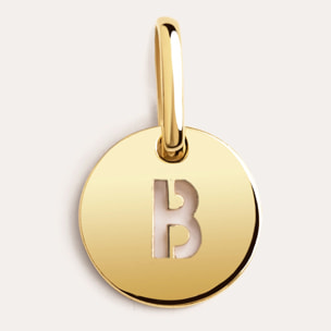 Charm Mini Medallion Letter Argento Placcato Oro