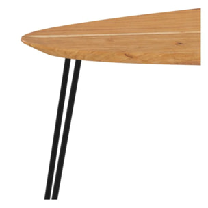 Table basse d'acacia ovale gigogne en bois (lot de 2) - Kiwi