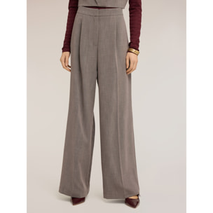 Motivi - Pantalones palazzo en hilo teñido - Gris