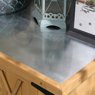 Armario de Madera Jardín para Almacenaje de Herramientas con 4 Estantes Natural