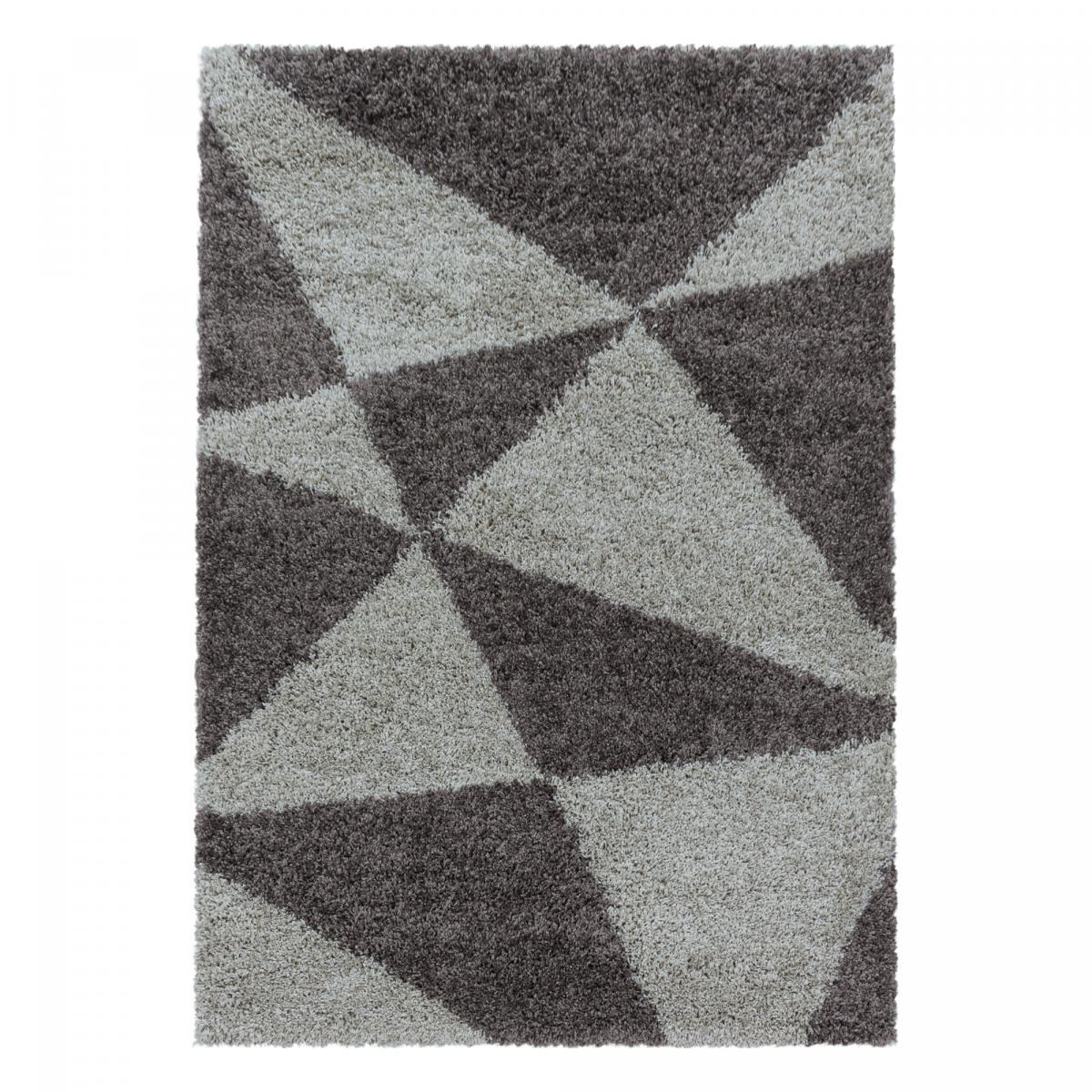 Tapis shaggy tissé motif géométrique MERA