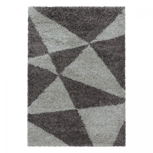 Tapis shaggy tissé motif géométrique MERA