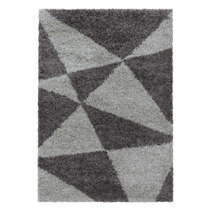 Tapis shaggy tissé motif géométrique MERA