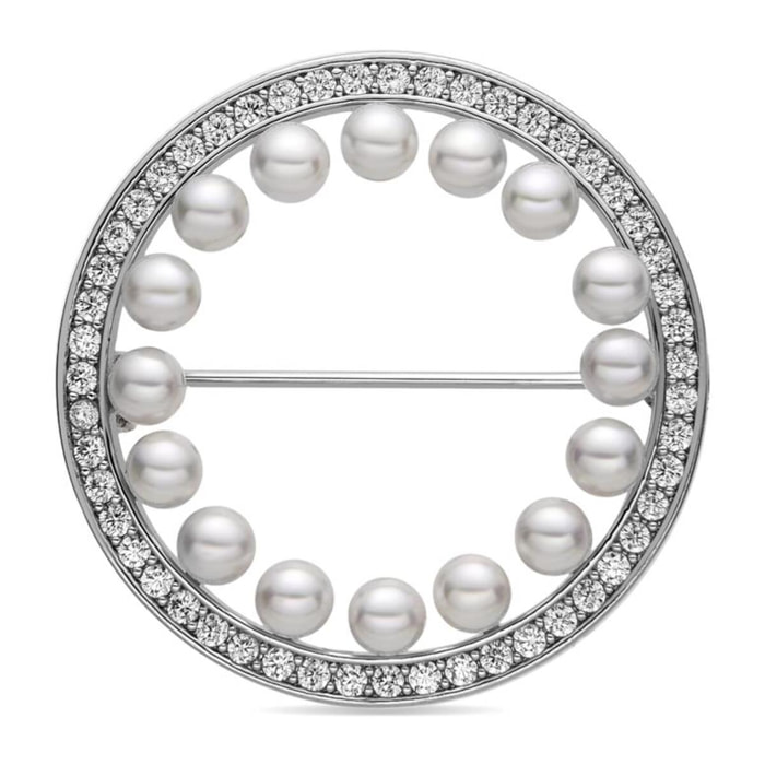 Broche con Perla Blanca acabado plata