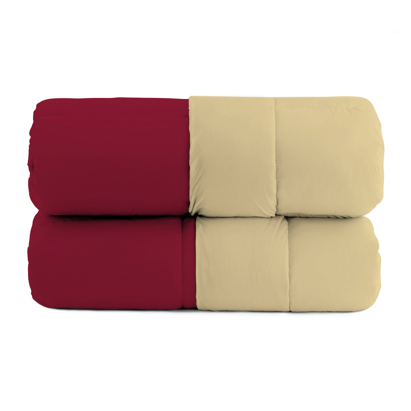 TRAPUNTA INVERNALE ELEGANT, 300gr, Microfibra, Doubleface, Made in Italy - BORDEAUX/PANNA