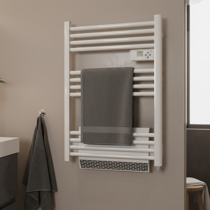 Radiateur sèche-serviette compact 500w soufflerie 1000w