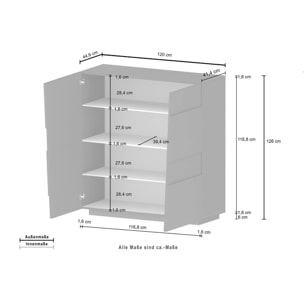 Armadio multiuso 2 ante Ddescigli, Mobile multifunzione, Armadietto a 2 ante, 120x44h126 cm, Rovere