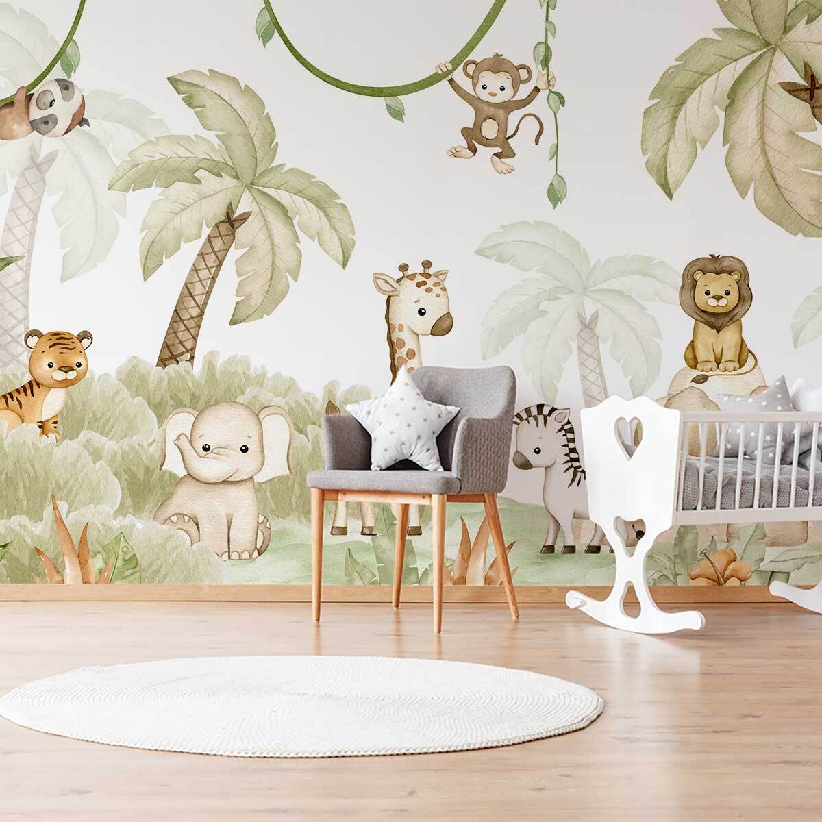 Papier peint baby safari Intissé