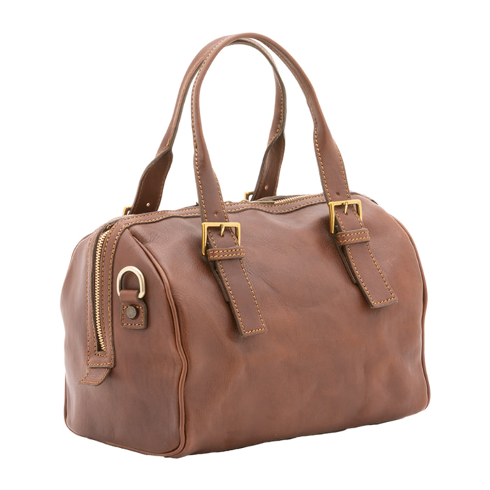 Borsa a bauletto  unisex In Vera pelle Made in Italy 29x27x13 cm