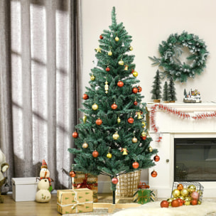 Árbol de Navidad Artificial 180 cm Árbol de Navidad Frondoso con 536 Ramas Apertura Automática y Base Cruzad de Madera Decoración para Interiores Ø90x180 cm Verde