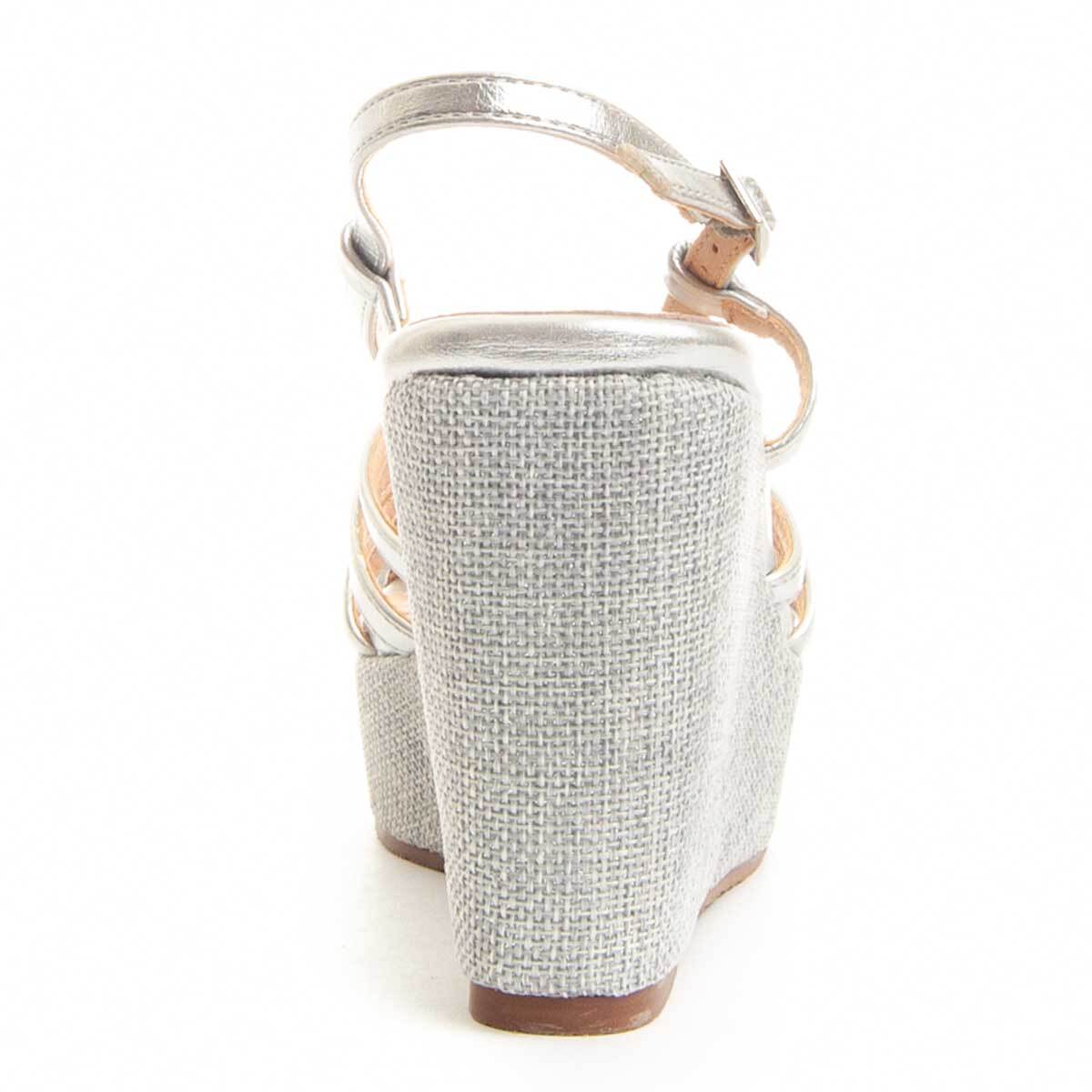 Sandalias de Cuña - Plateado - Altura: 12 cm
