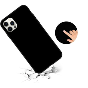 Coque silicone liquide Noir Compatible avec les téléphones de la marque Apple iPhone 13 Pro Max