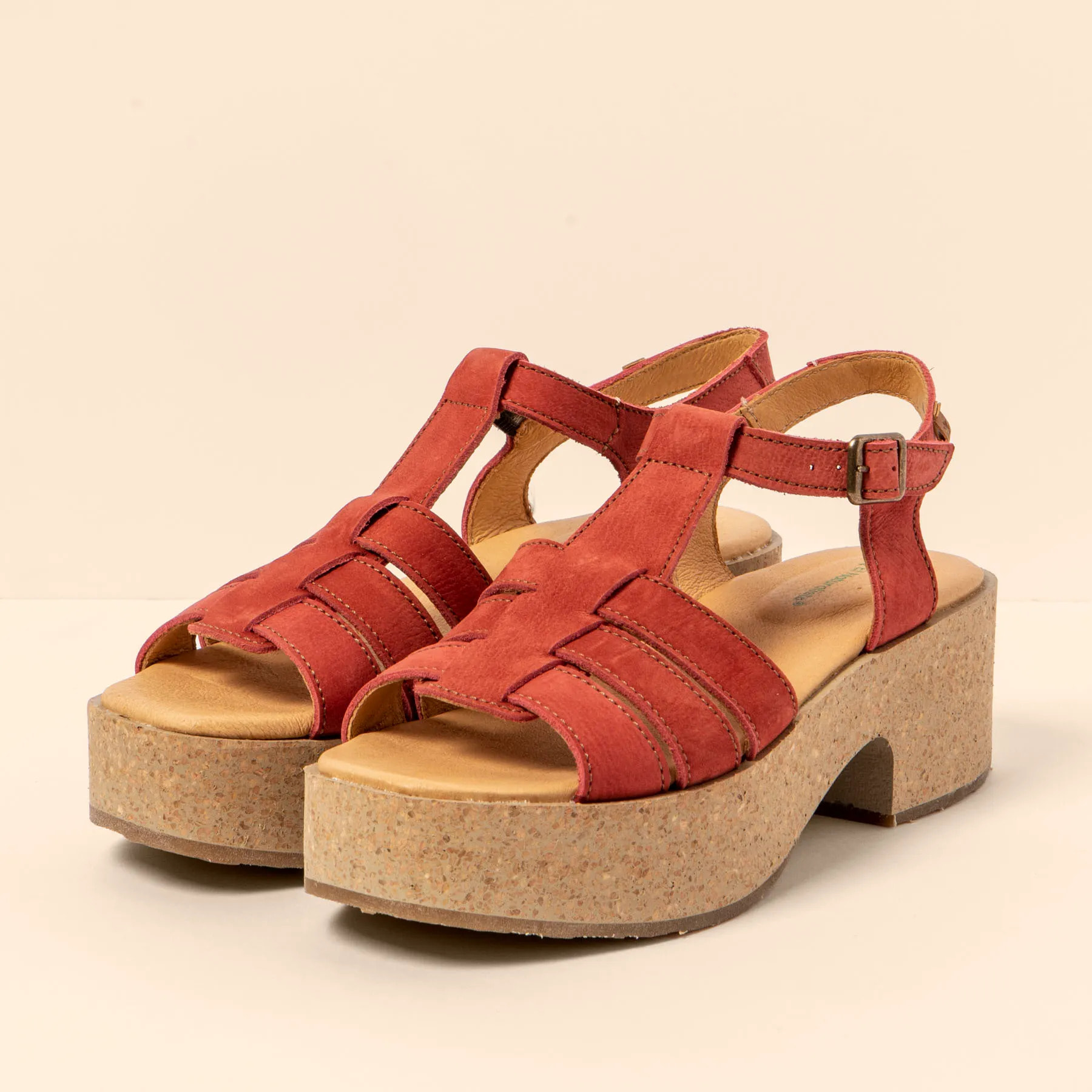 Sandalias con tacón N5890 PLEASANT FRAMBUESA /ARBEQUINA color Frambuesa
