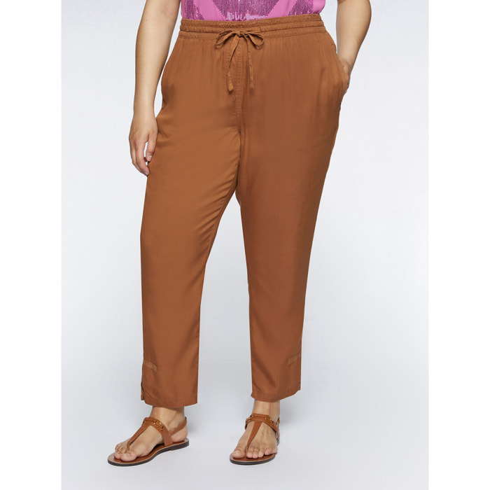 Fiorella Rubino - Pantaloni carrot con lacci in vita - Marrone