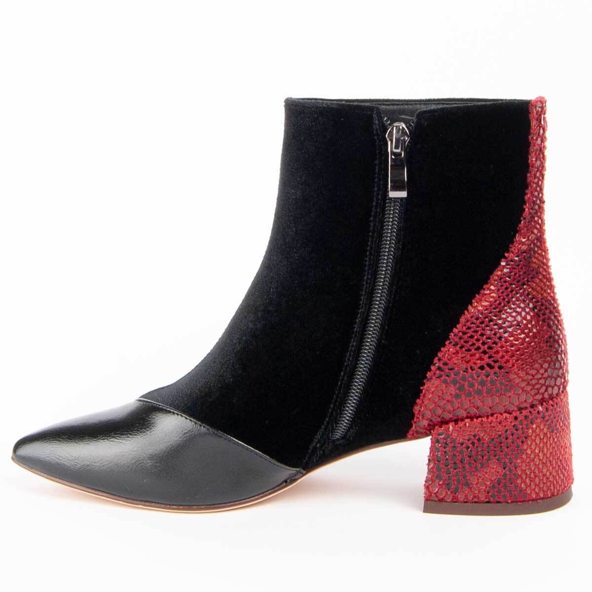 Botín De Tacón - Negro - Altura: 6 Cm