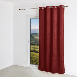 Rideau uni en suédine  - Effet daim et velours - Marsala