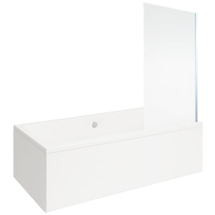 Baignoire rectangulaire Neon 180x80cm + Pare bain droit AURYS Mist 1 chromé profilé droite