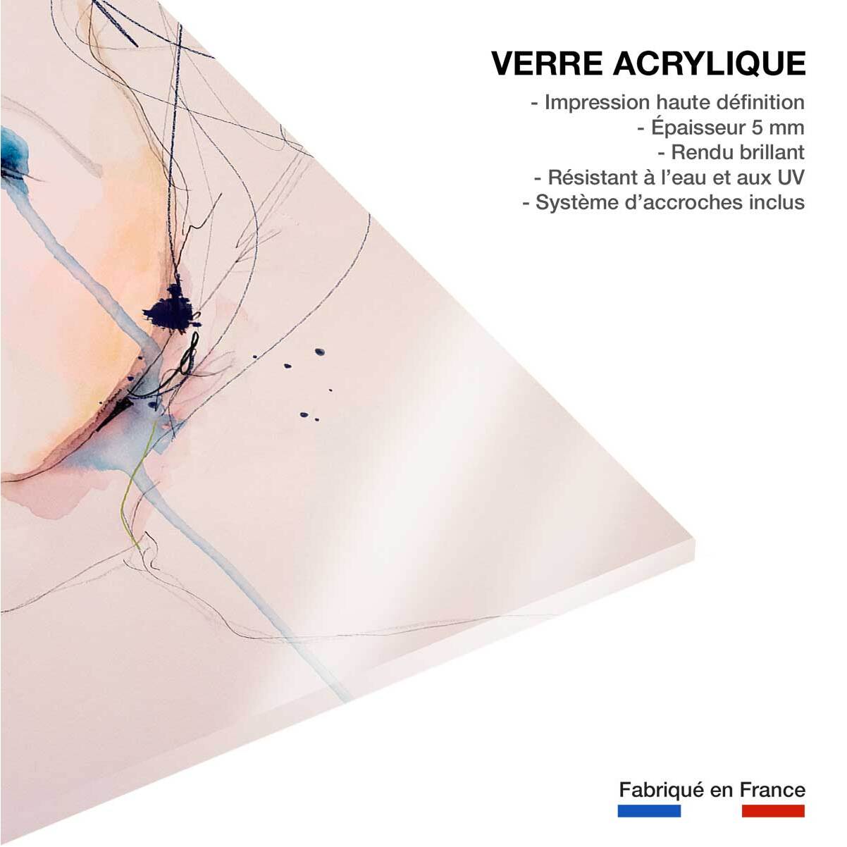 Tableau romantique portrait de femme bleu nuit  Tableau plexiglas