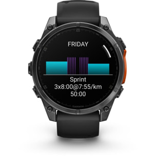 Montre sport GARMIN Fenix 8 47mm silver avec bracelet gris