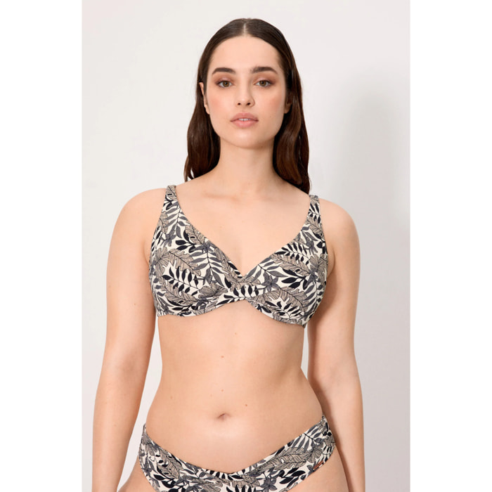 Top bikini contenitivo Nero
