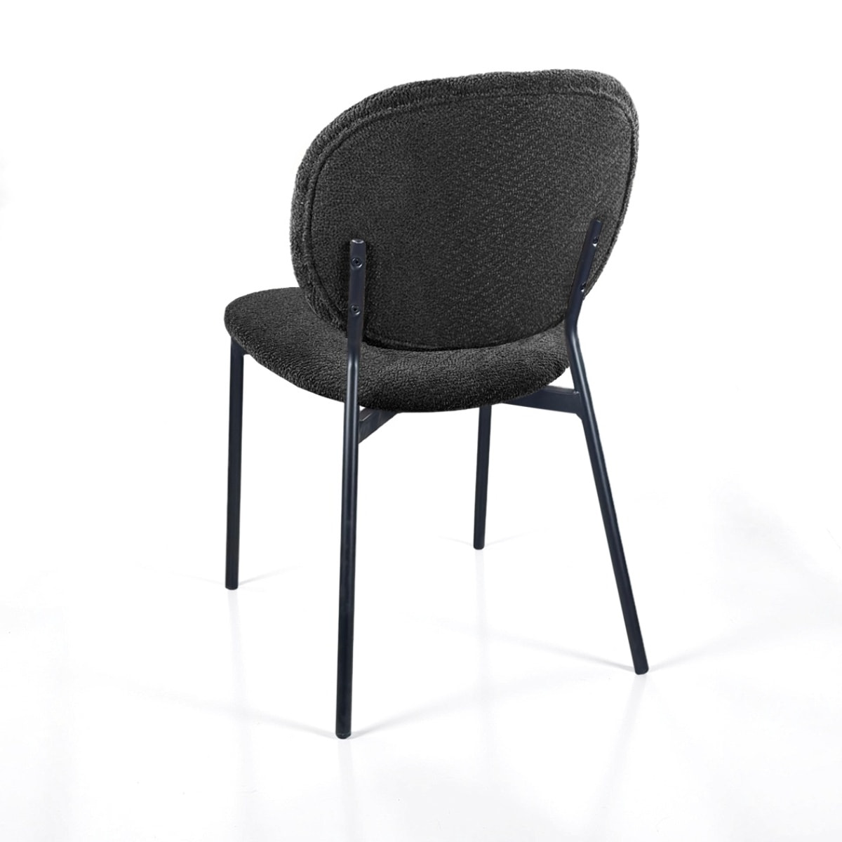 Lot de 2 chaises de salle à manger Tomasucci WERZA, en tissu, anthracite, 58 × 47 × 81 cm