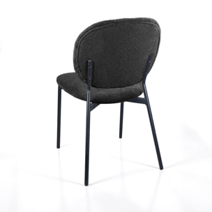 Lot de 2 chaises de salle à manger Tomasucci WERZA, en tissu, anthracite, 58 × 47 × 81 cm