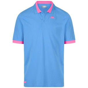 Polo Shirts Kappa Uomo Logo Neon Blu