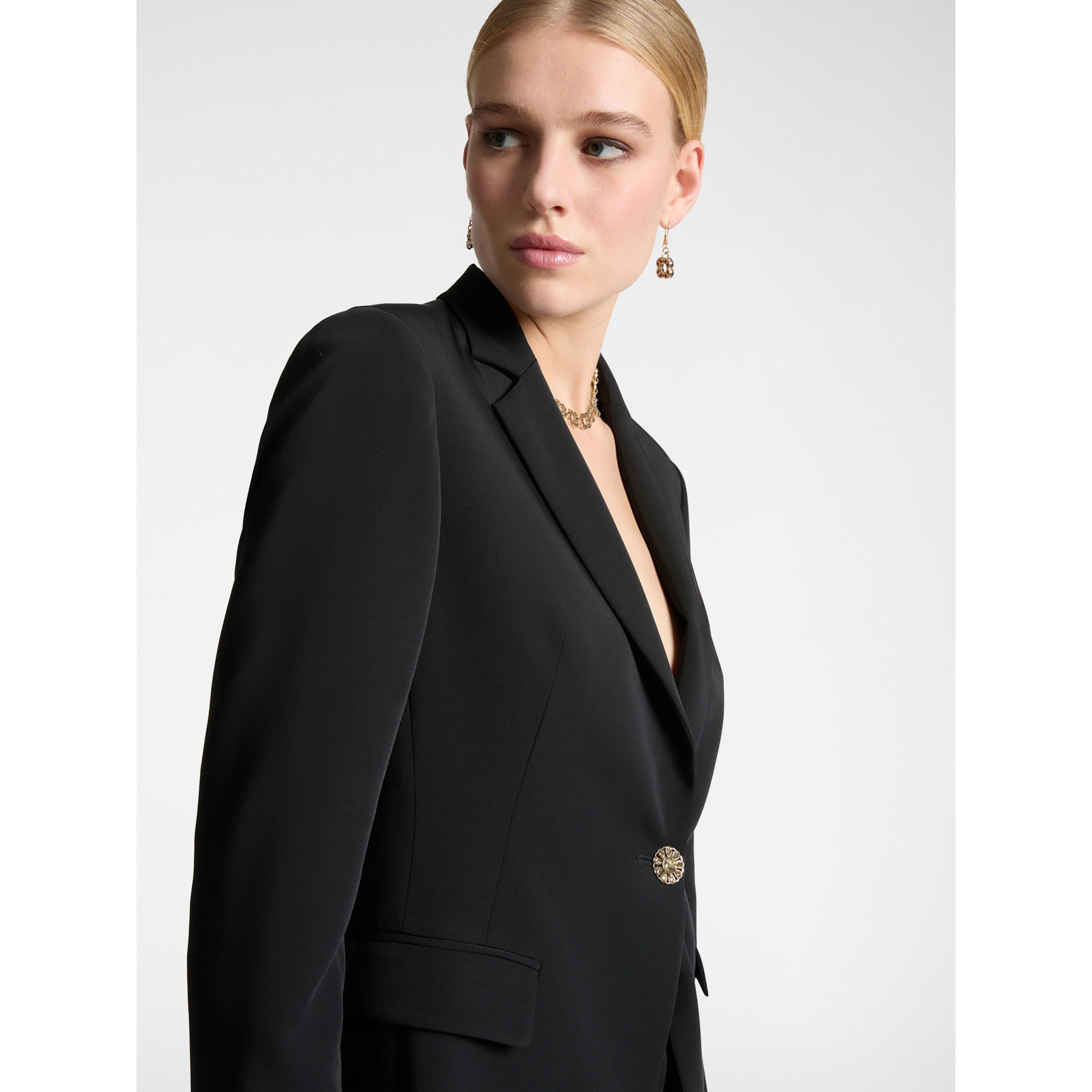 Elena Mirò - Blazer de cady elástico - Negro