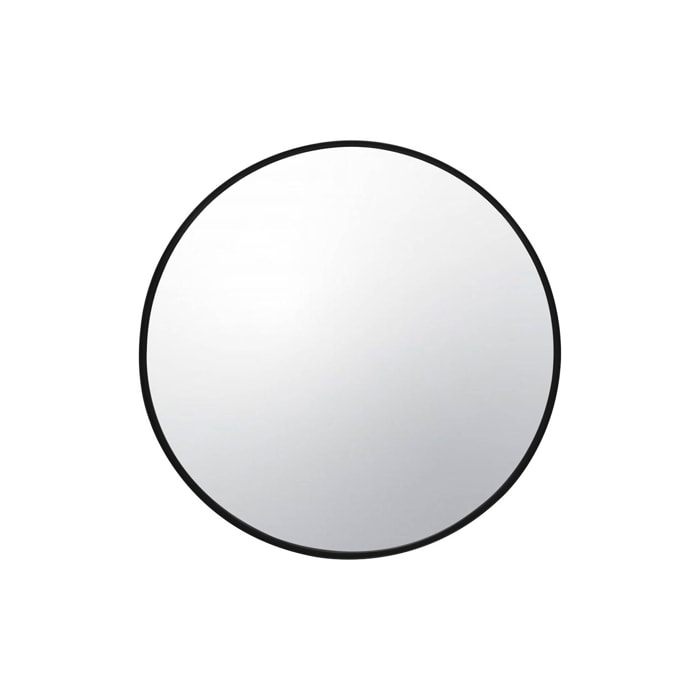 Miroir rond en métal Ø60cm MABEL. noir