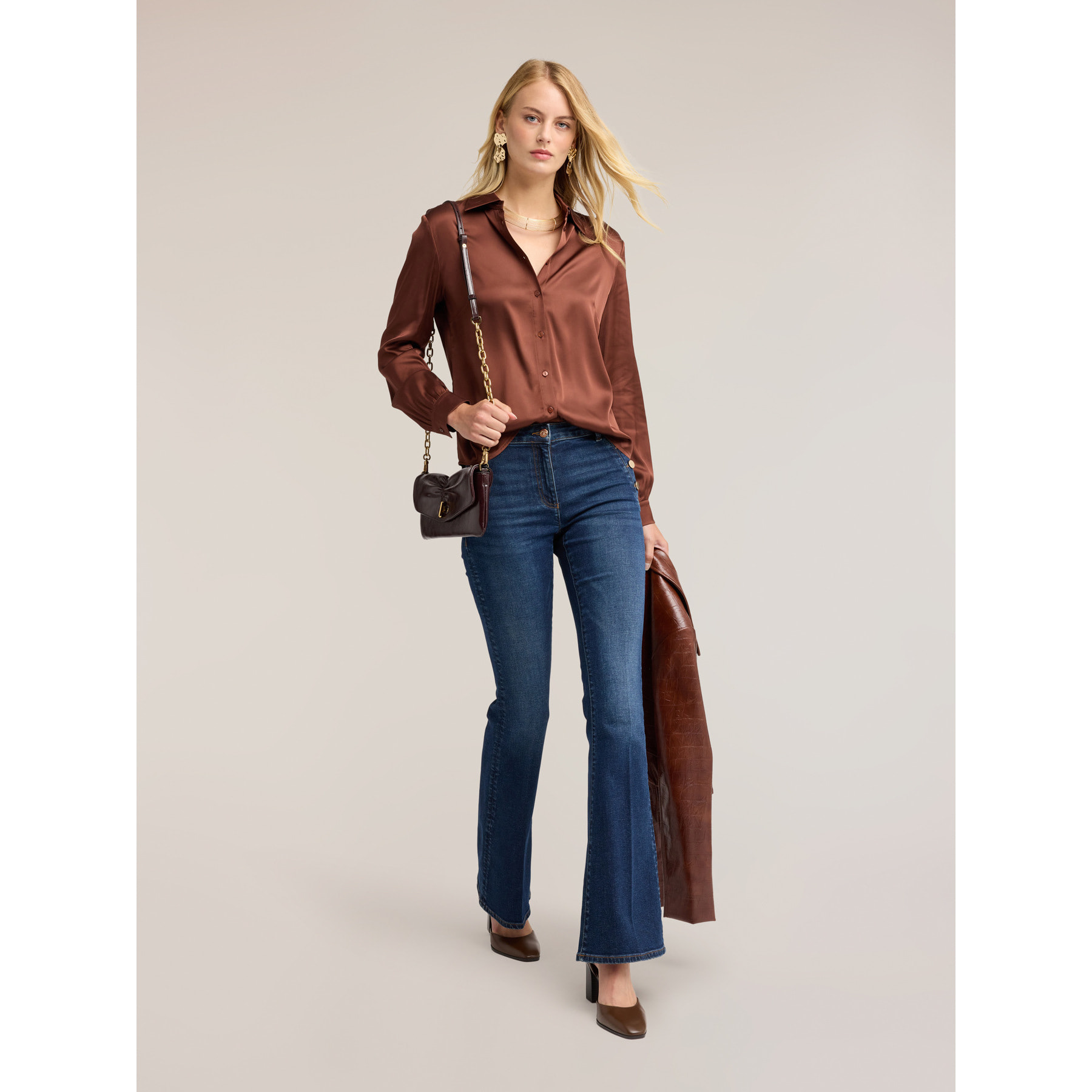 Motivi - Jeans flare con bottoni metallici - Blu