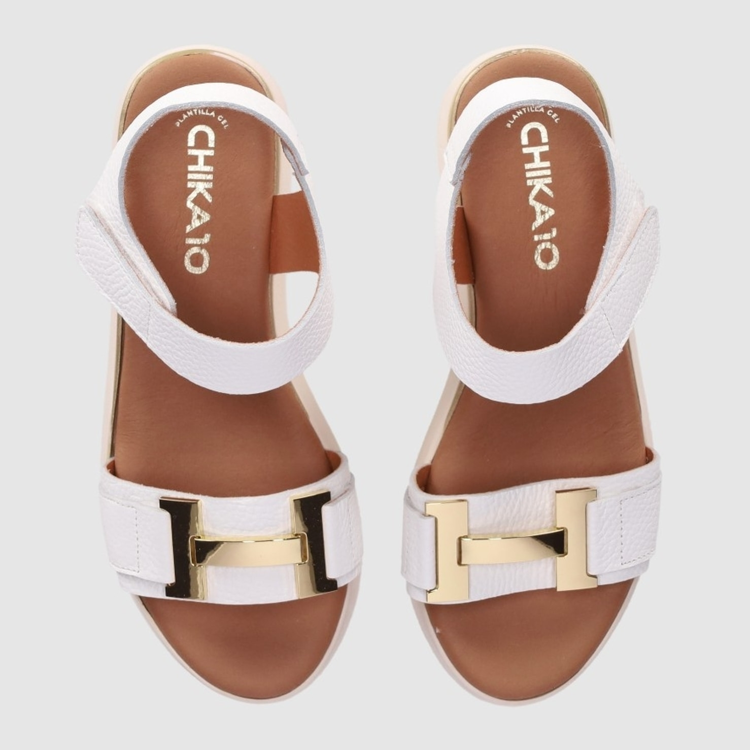 Sandalias de Piel - Blanco - Tacón: 4 cm