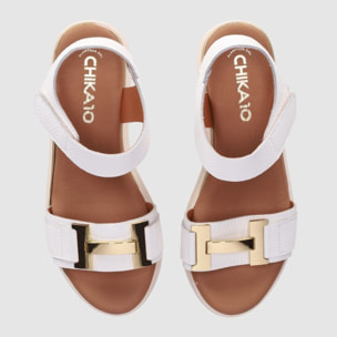 Sandalias de Piel - Blanco - Tacón: 4 cm