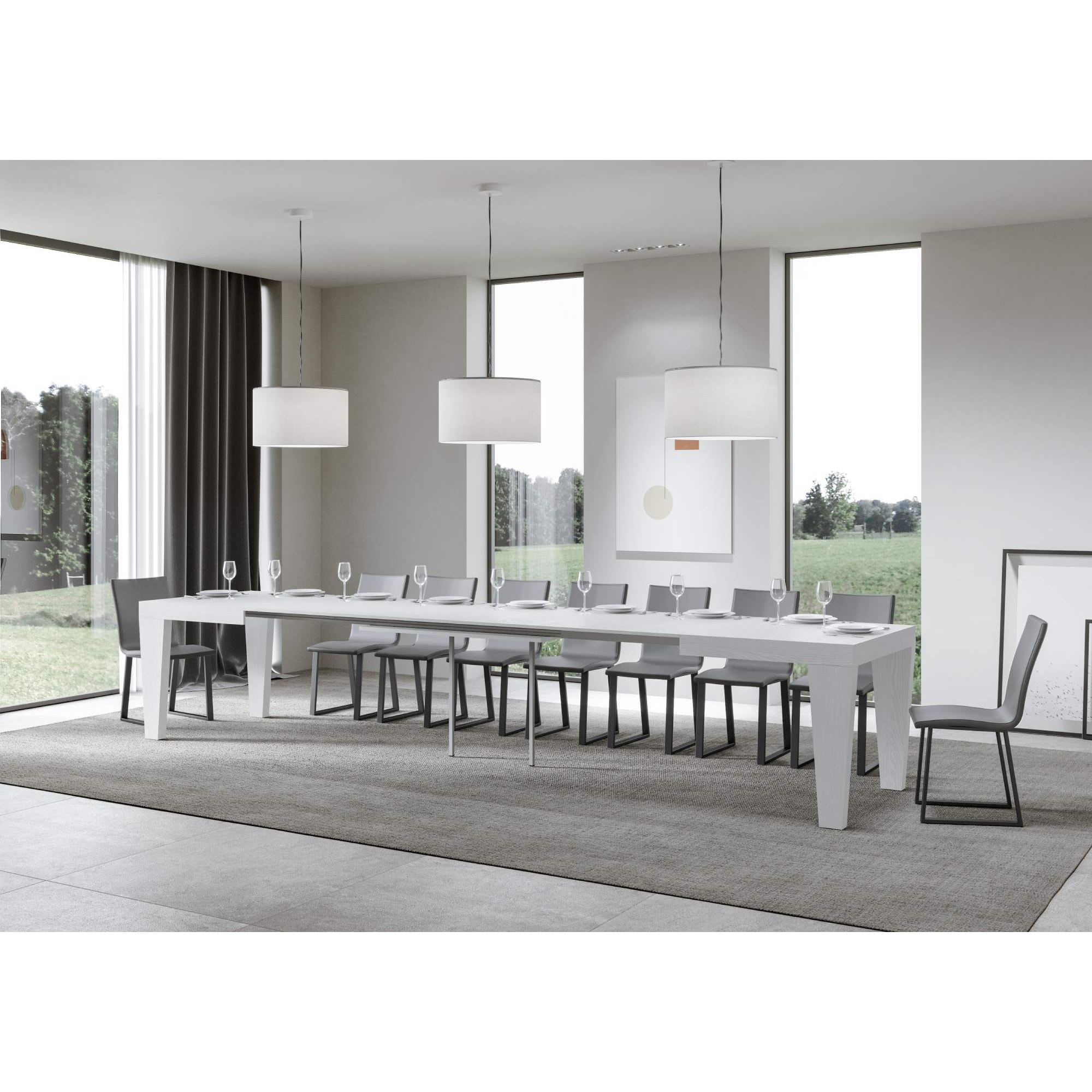 Table Spimbo Extensible Frêne Blanc 90x180 Allongée 440