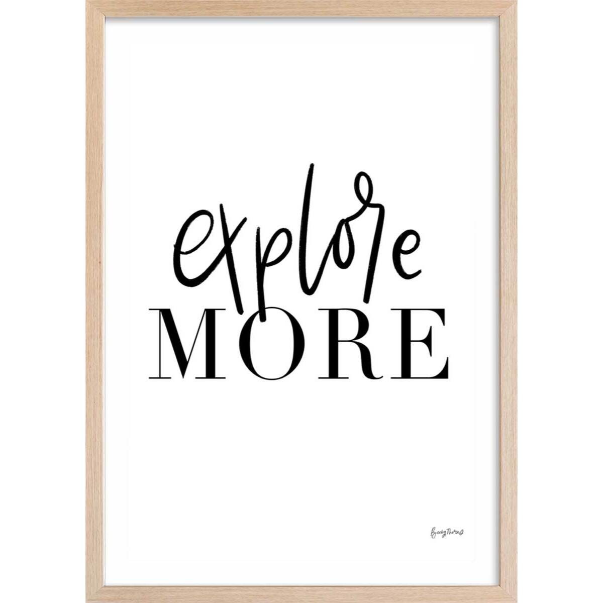 Poster explore more Affiche + cadre en bois - Chêne
