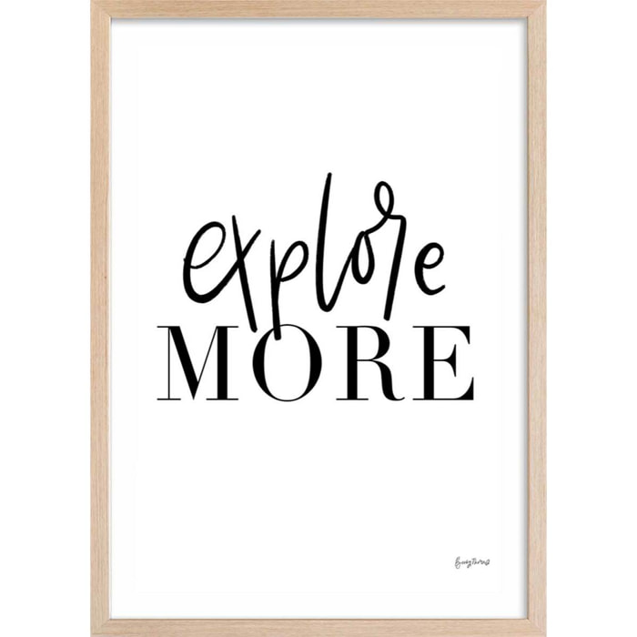 Poster explore more Affiche + cadre en bois - Chêne