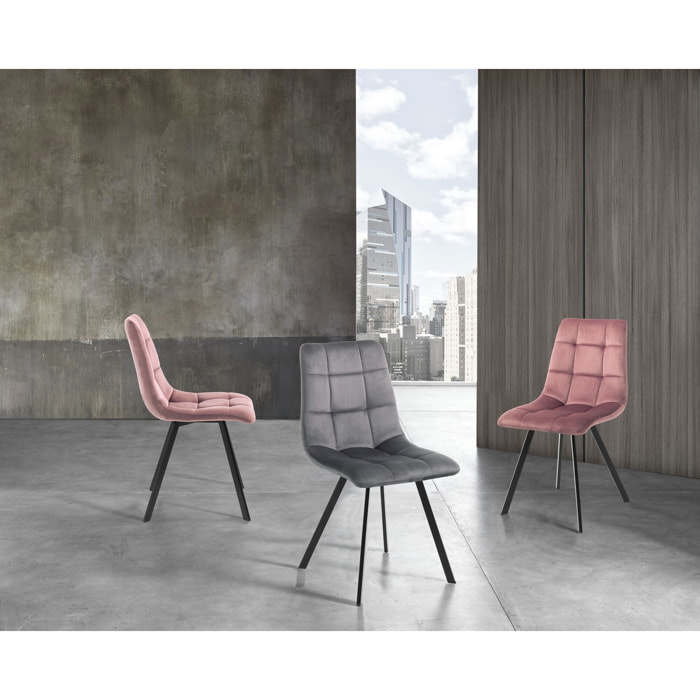 Tomasucci Lot de 4 Chaises TOFFEE GREY Gris