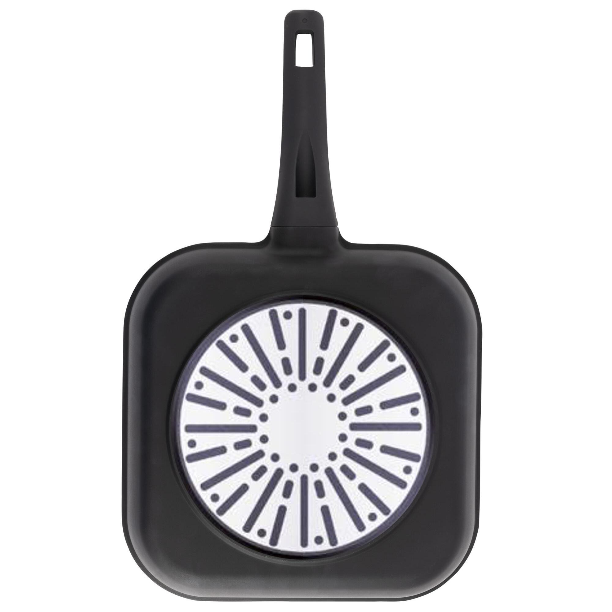 sartén grill 28cm en aluminio fundido antiadherente negro y cobre