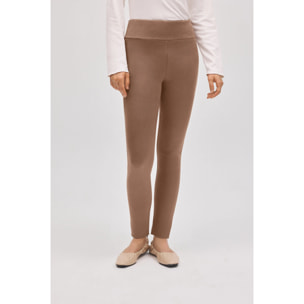 Leggings effetto metallizzato marrone