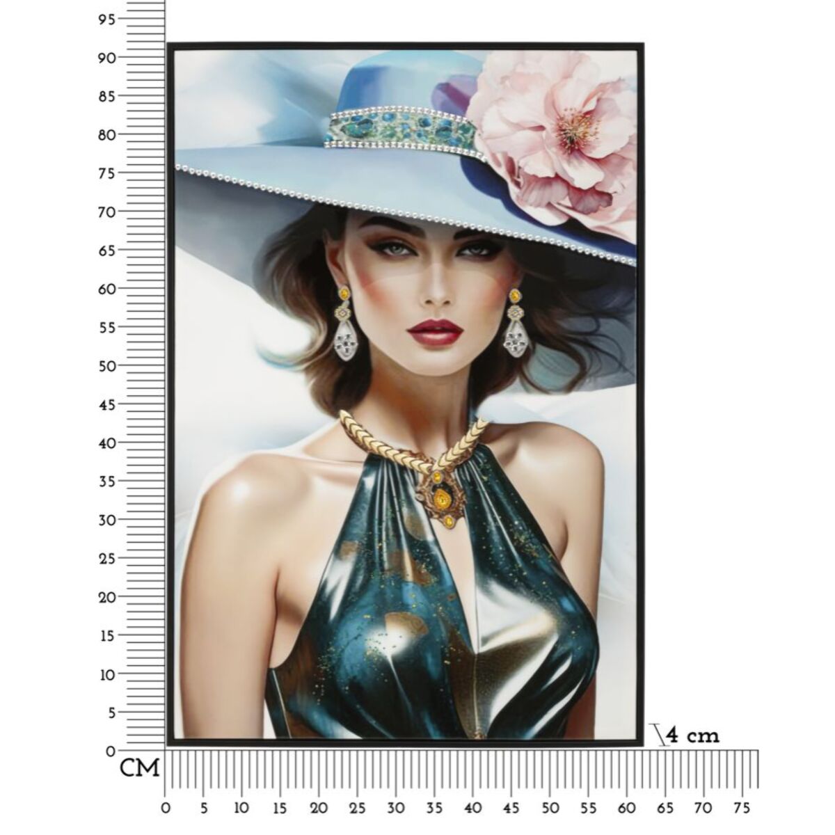 DIPINTO SU TELA LACCATO PAM C/CORNICE -A- CM 62X4X92