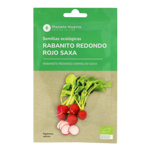 Semillas de Rabanito redondo rojo saxa ecológicas Planeta Huerto