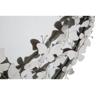 Specchio da parete, Ferro e Specchio, Colore Argento, Misure: 91 x 3 x 94 cm