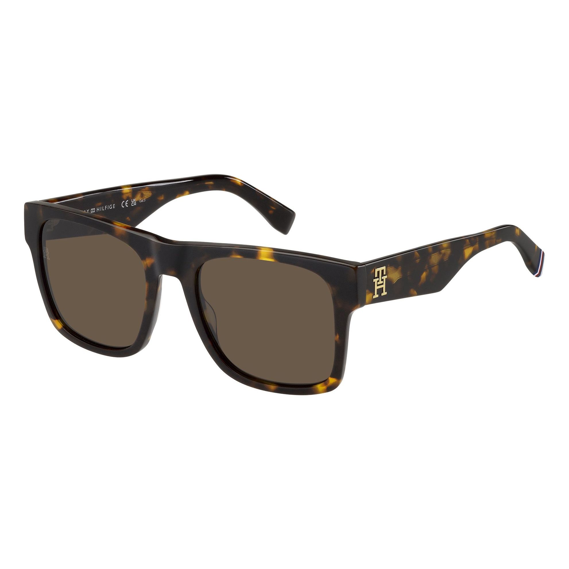 Tommy Hilfiger - lunettes de soleil - havane - protection solaire : catégorie 3