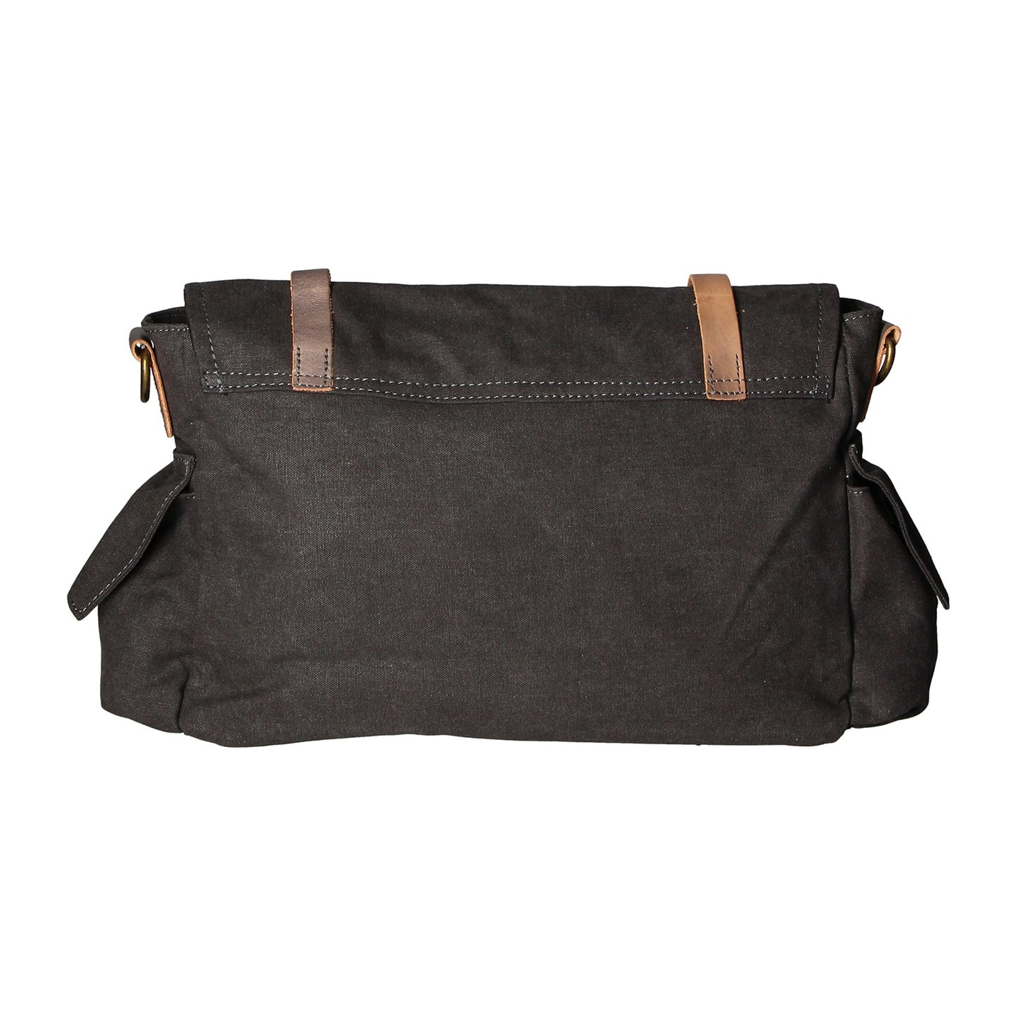 Borsa a spalla unisex - Modello Mina - Canvas e vera pelle - 24.0 x 34.0 x 10.0 cm