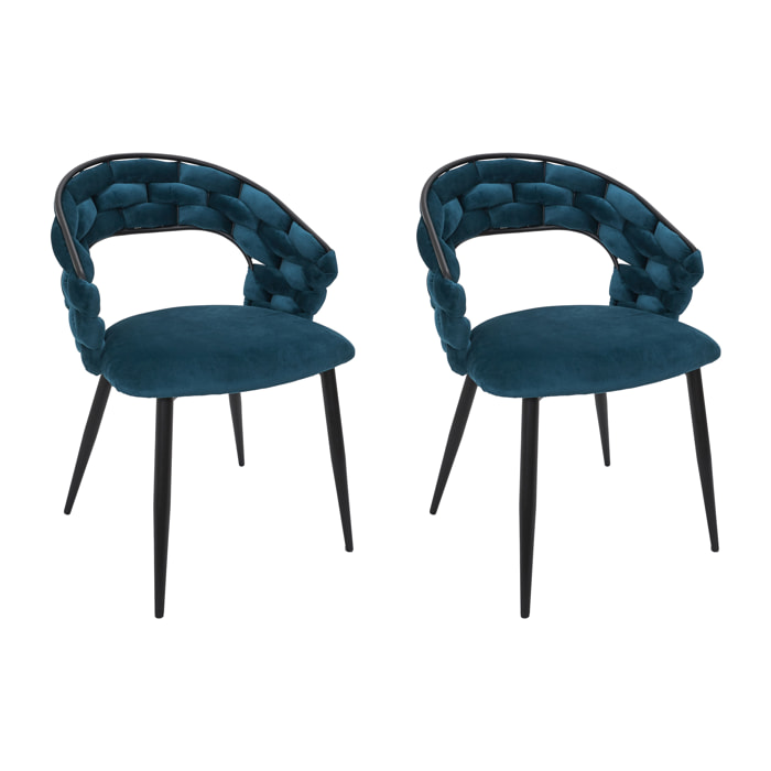 Chaise Sawyer Bleu Canard - Lot De 2