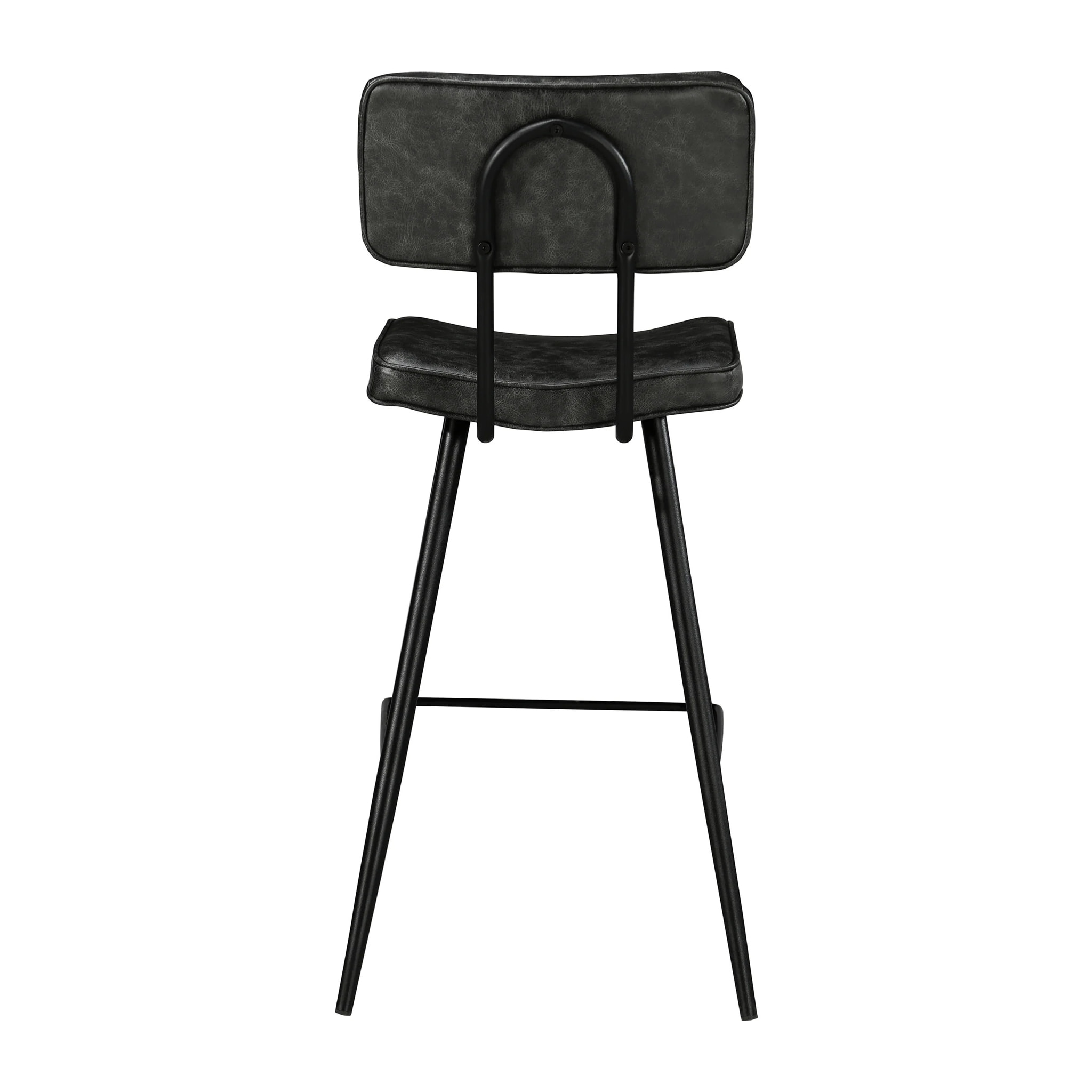 Lot de 2 chaises de bar mi-hauteur 66 cm cuir synthétique gris / noir - Texas