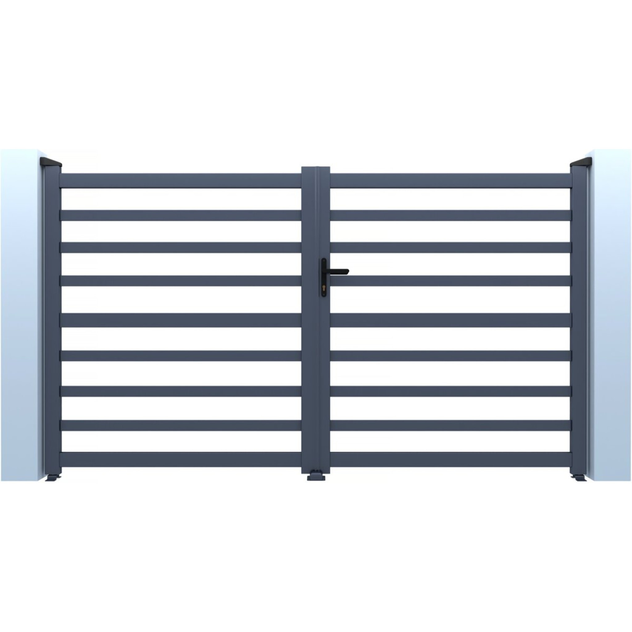 Portail aluminium ajouré "Martin" - 300 x 120 cm - Gris