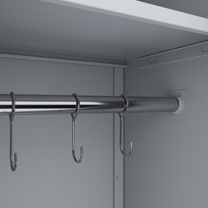 Armadietto Spogliatoio Armadio 1 Anta Slim Sporco Pulito In Lamiera Acciaio Salvaspazio Con Chiave Ripiano Appendiabiti  180x34x36 Cm Grigio