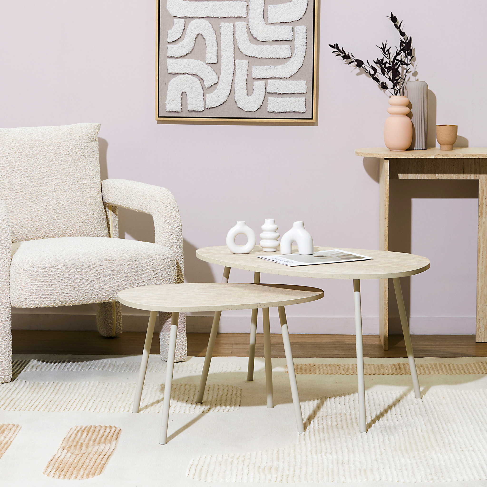 Table Gigogne X2 Galet Terra Nova